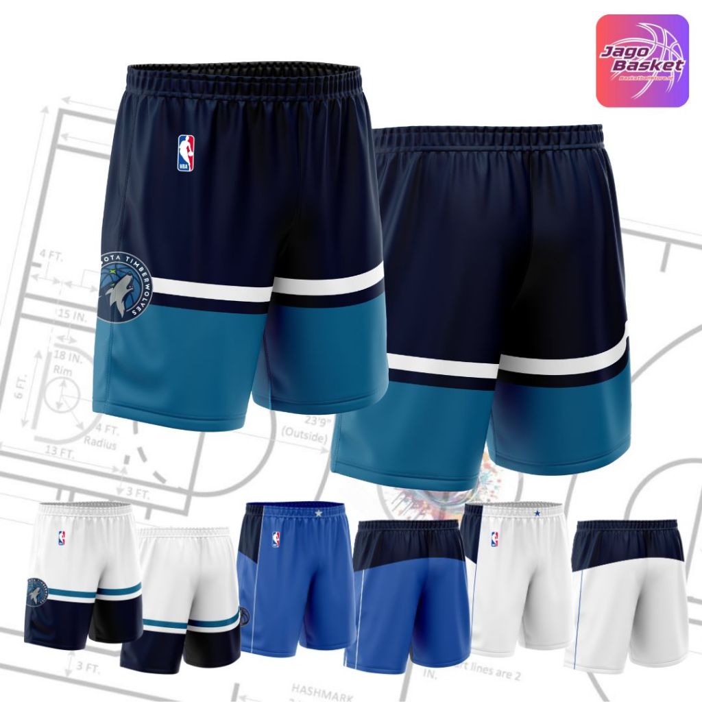 กางเกงบาสเก็ตบอล Dallas Maverics Irving & Minnesota Timberwolves Edwards NBA