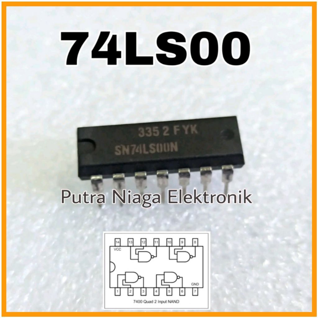 IC 74LS00 Quad NAND Gate Logic TTL 7400 SN74LS00 SN74LS00N