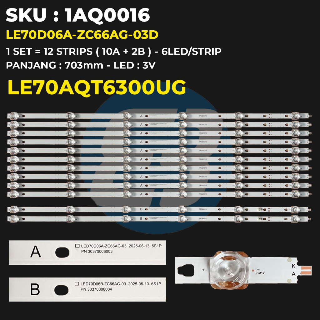 AQUA 70 นิ้ว TV Backlight LE70AQT6300 LE70AQT6300UG LE70D06A-ZC66AG-03D