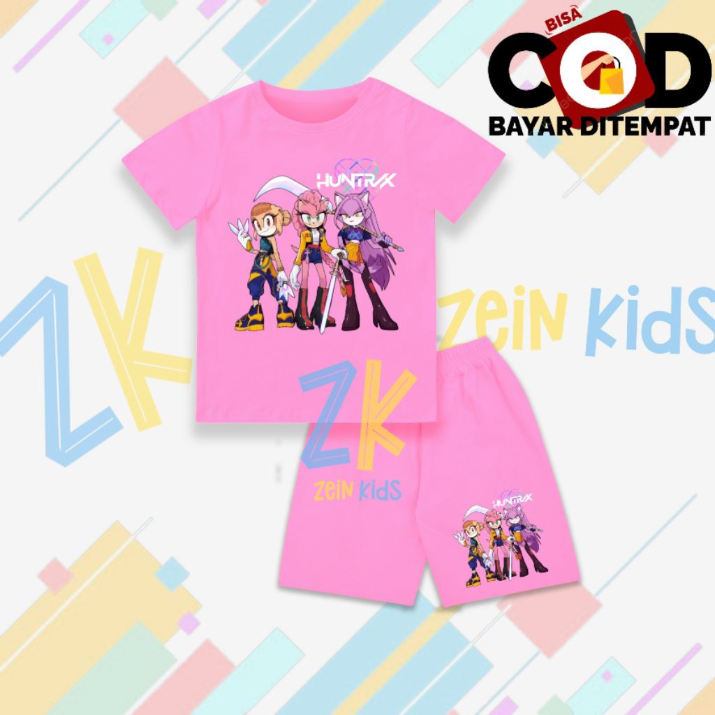 Demon Hunter Kpop Chibi ชุดเสื้อยืดเด็ก-Demon Hunter Kpop Chibi เด็กแฟชั่นชุด-Demon Hunter Kpop Chib