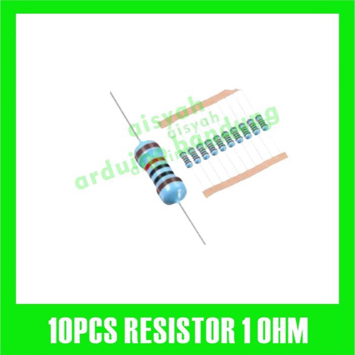 10X RESISTOR 1OHM 1 OHM 1/4W 1% ฟิล์มโลหะ