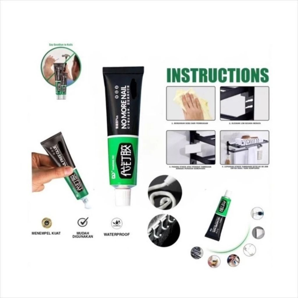 20 กรัม SUPER STRONG NAIL GLUE WALL NAIL-FREE GLUE NAIL REPLACEMENT GLUE 20GR