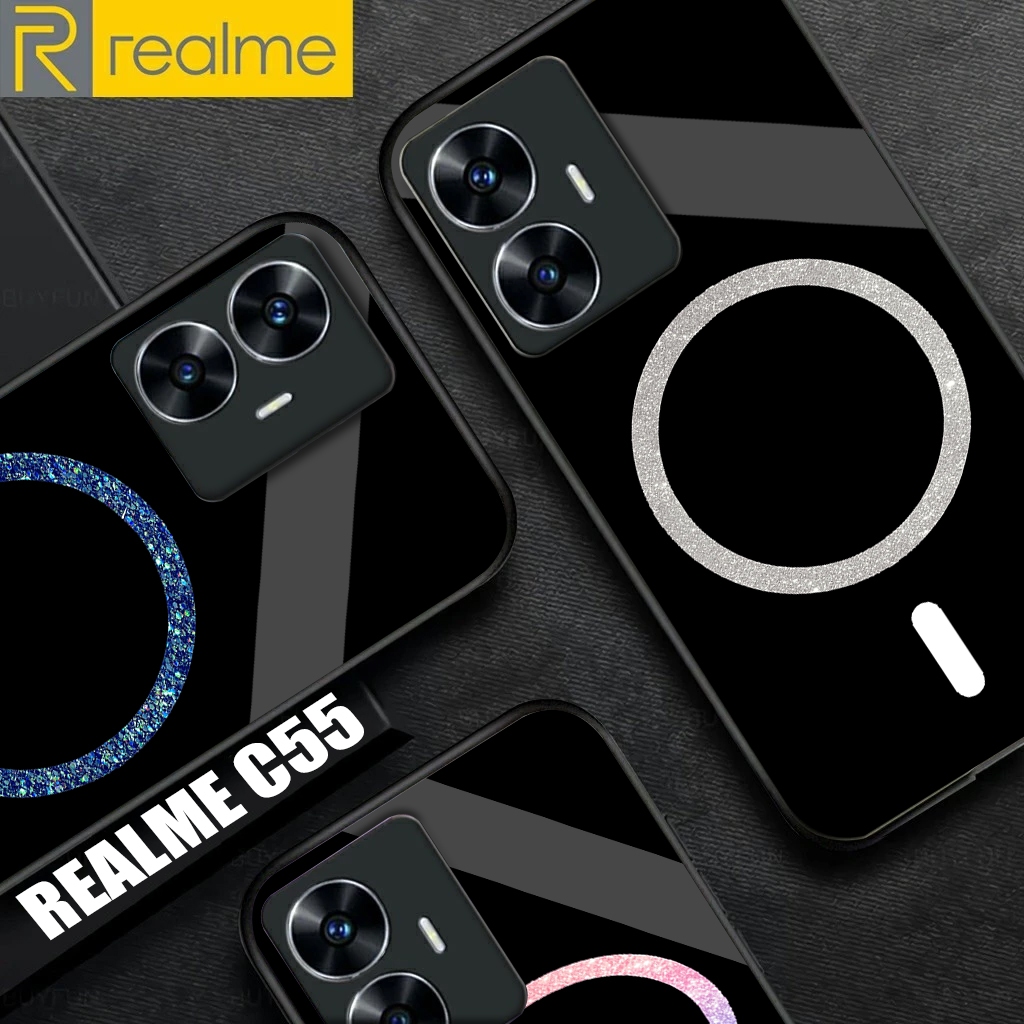 เคสโทรศัพท์ Realme C55 Glossy Glass Softcase ล่าสุด - ตัวป้องกันโทรศัพท์ - อุปกรณ์เสริมโทรศัพท์ - เค