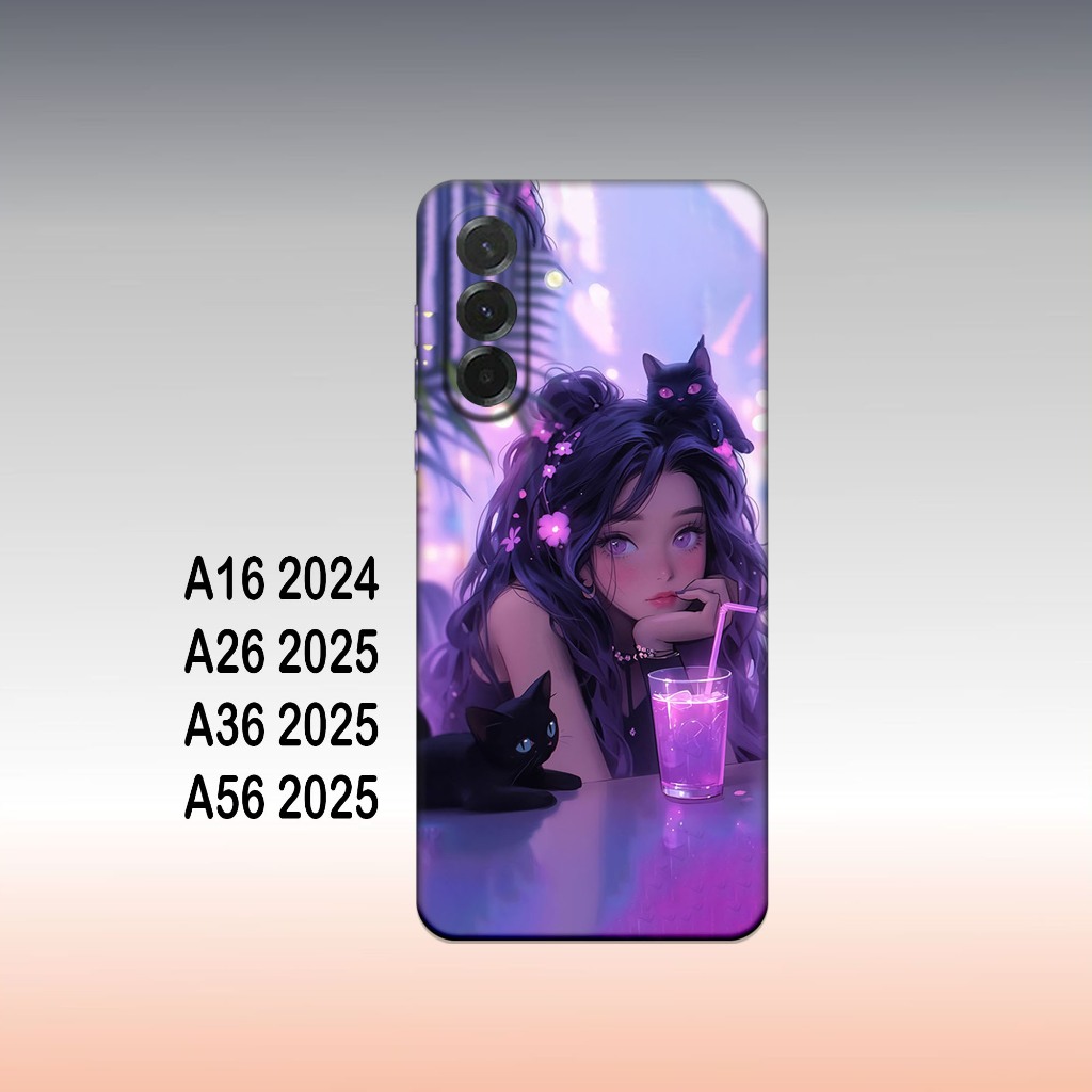 Softcase samsung A16 / A26 / A36 / A56 / A76 - เคสโทรศัพท์ซิลิโคนสีดําแบบยืดหยุ่น