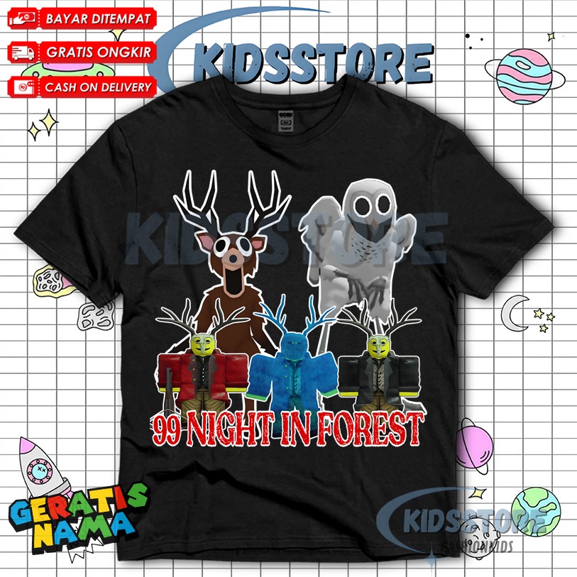 ROBLOX 99 NIGHT IN THE FOREST VIRAL เสื้อยืดเด็ก - ROBLOX 99 NIGHTS IN FOREST COOL เสื้อผ้าเด็กชื่อฟ