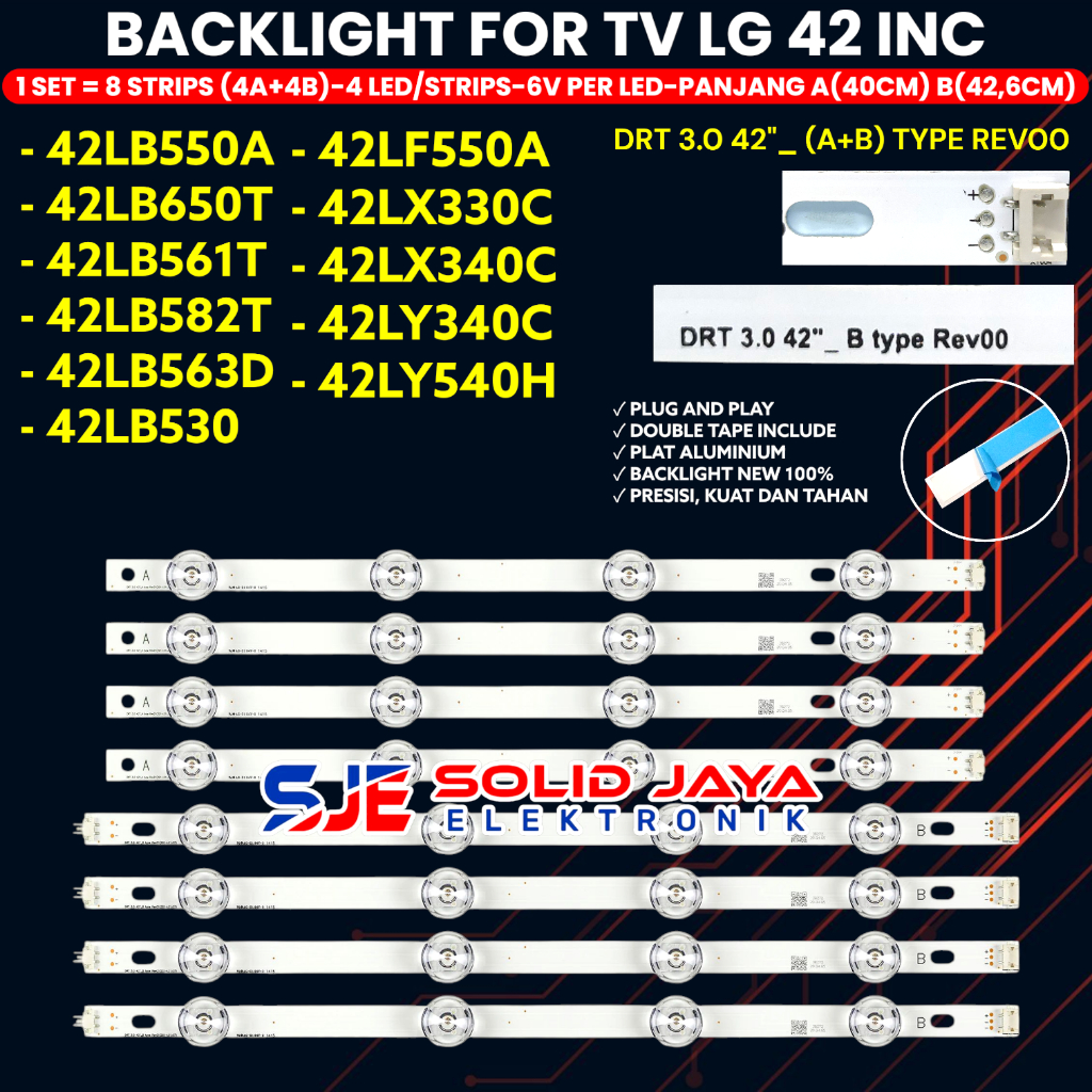 LG TV BACKLIGHT 42 INCH 42LB550 42LF550 42LB561 42LB563 42LB582 42LB530 42LX330 42LX340 42LY540 BL L