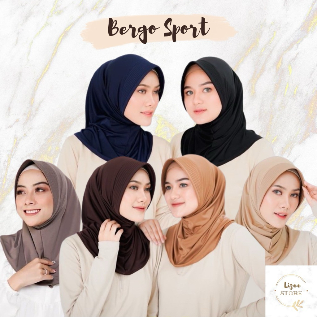 Sport Bergo Hijab/Sport Hijab/Thick Pet Bergo Hijab/Sport Hijab ไซส์ M/