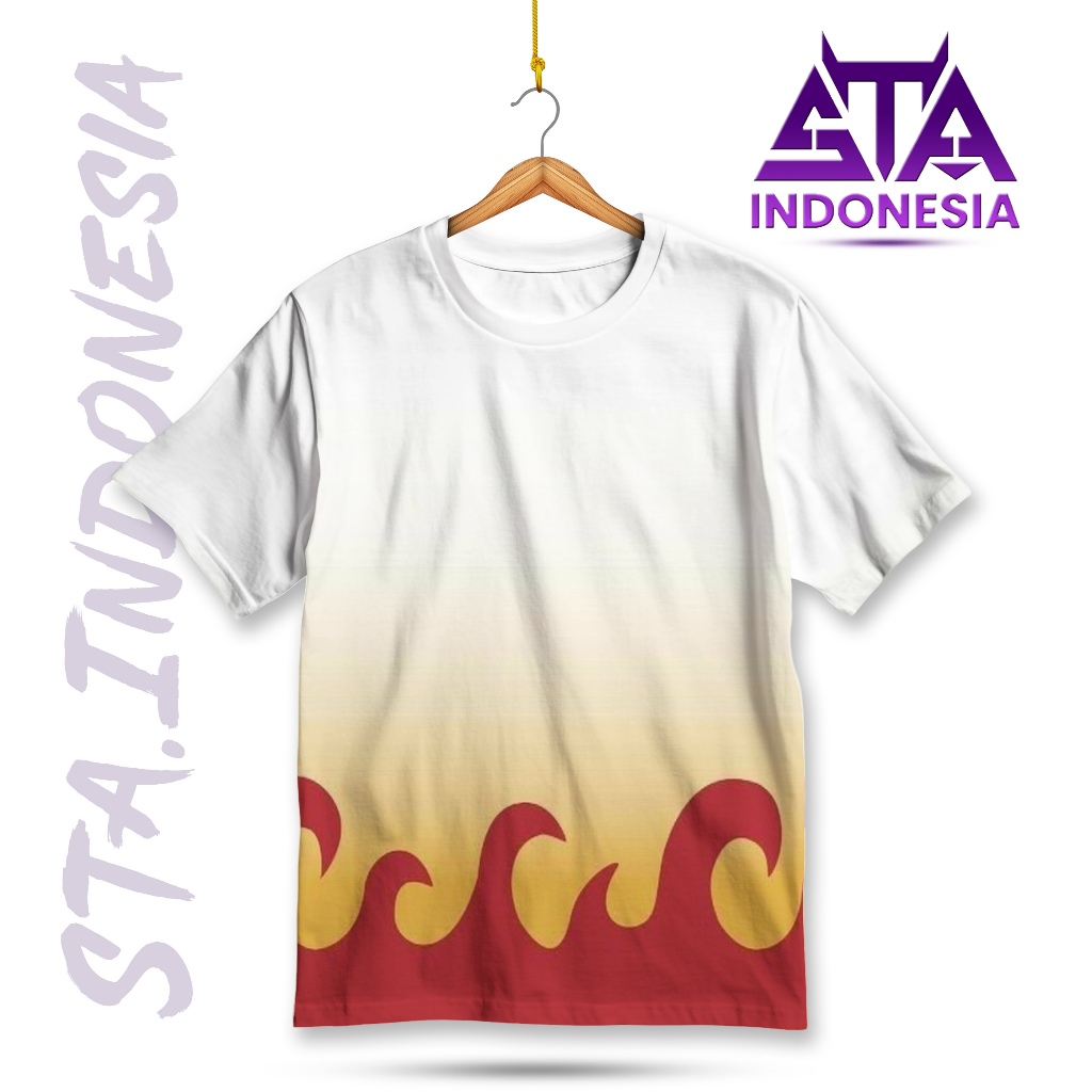 STA เสื้อยืดอนิเมะ Regoku Kyouu | Demon Slayer Fire เสื้อผ้าคอสเพลย์ระดับพรีเมียมสําหรับทั้งชายและหญ