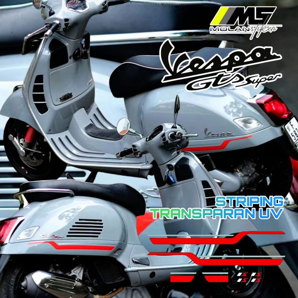 Decal สติกเกอร์ Striping Variation โปร่งใส Uv Vespa GTS 150 Super Vespa GTS iget Abs Facelift Vespa 