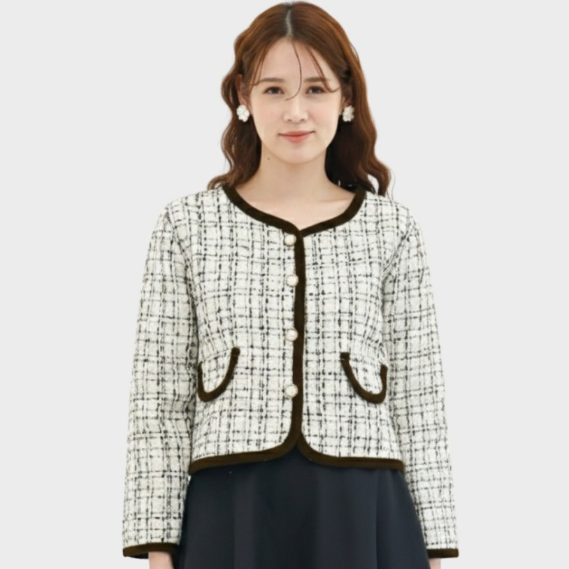 MKY CLOTHING CARDIGAN TWEED LONG-SLEEVED CARDIGAN