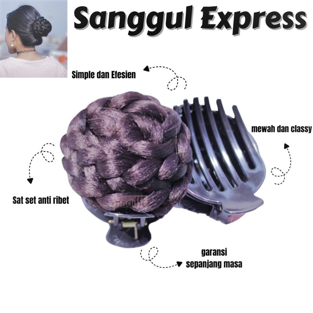 FULL BRAID CLIP-ON BUN โดย nadiSSE