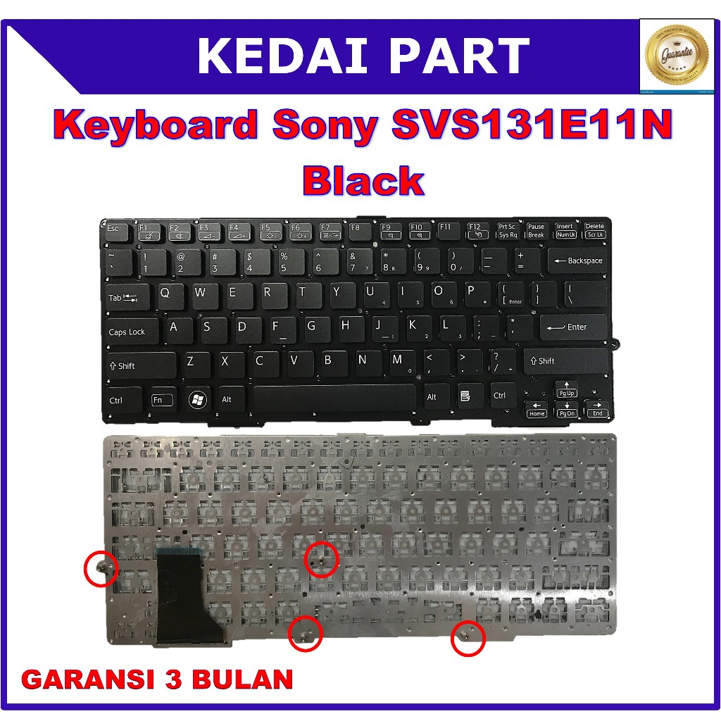 Sony Vaio SVS 13 SVS131B12W SVS13137PGB SVS131E21W SVS131C1D คีย์บอร์ด