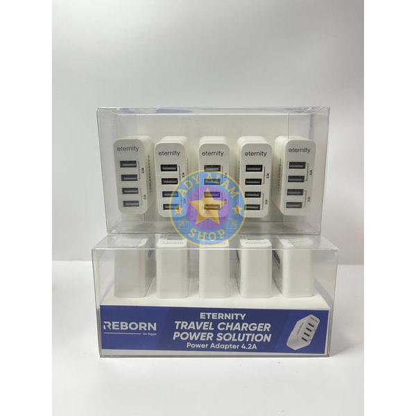 Eternity Travel Charger Adaptor Power Solution 4 Output 4.2A Fast Charger ยี่ห้อ Reborn Batok Casan
