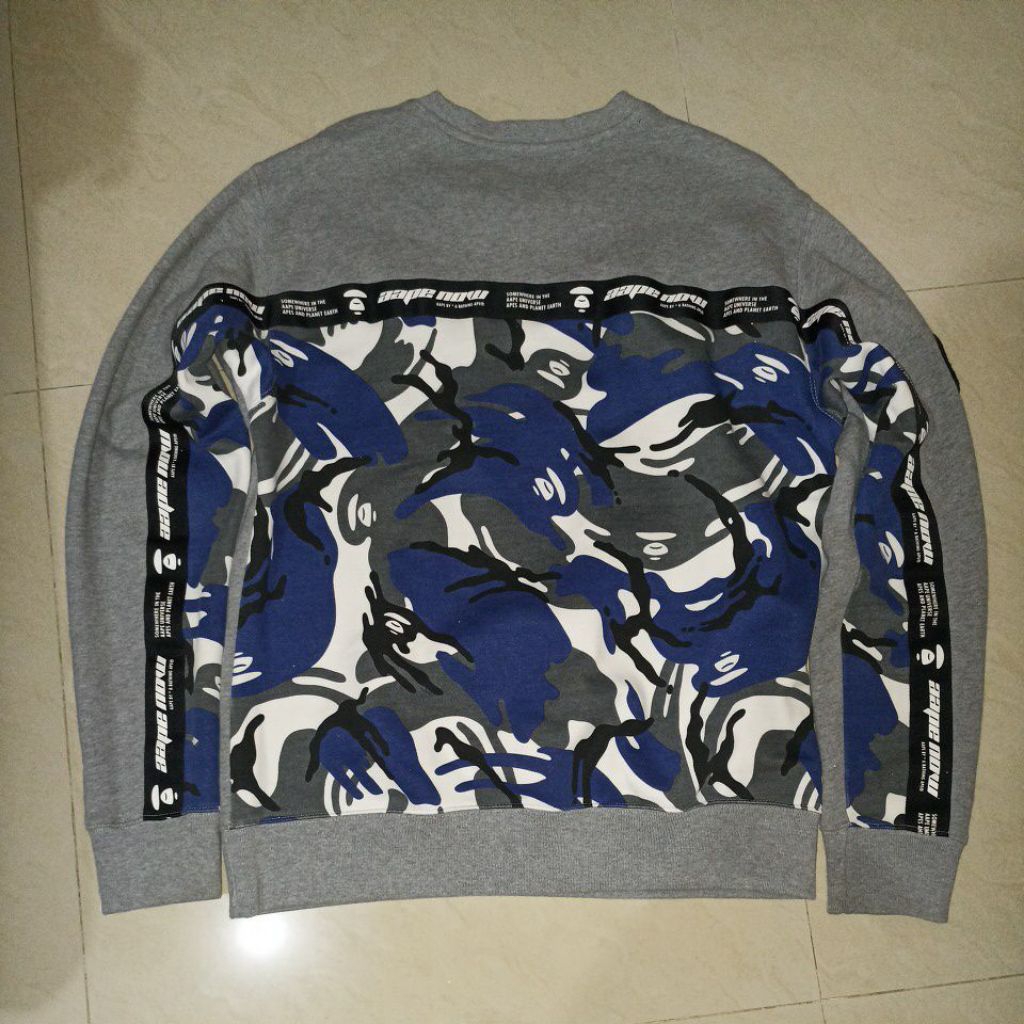 Aape By A Bathing Ape ORIGINAL โลโก้ใหญ่ 100% และโลโก้เต็ม Aape! เสื้อสเวตเตอร์ AAPE NOW! SPUNVS