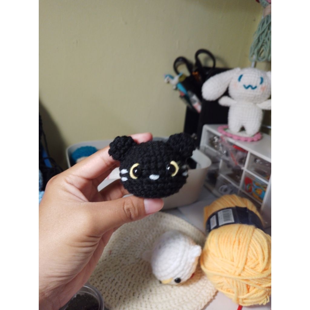 ซาเบลาห์คราฟต์| พวงกุญแจ Cat Black Crochet Bagcharm