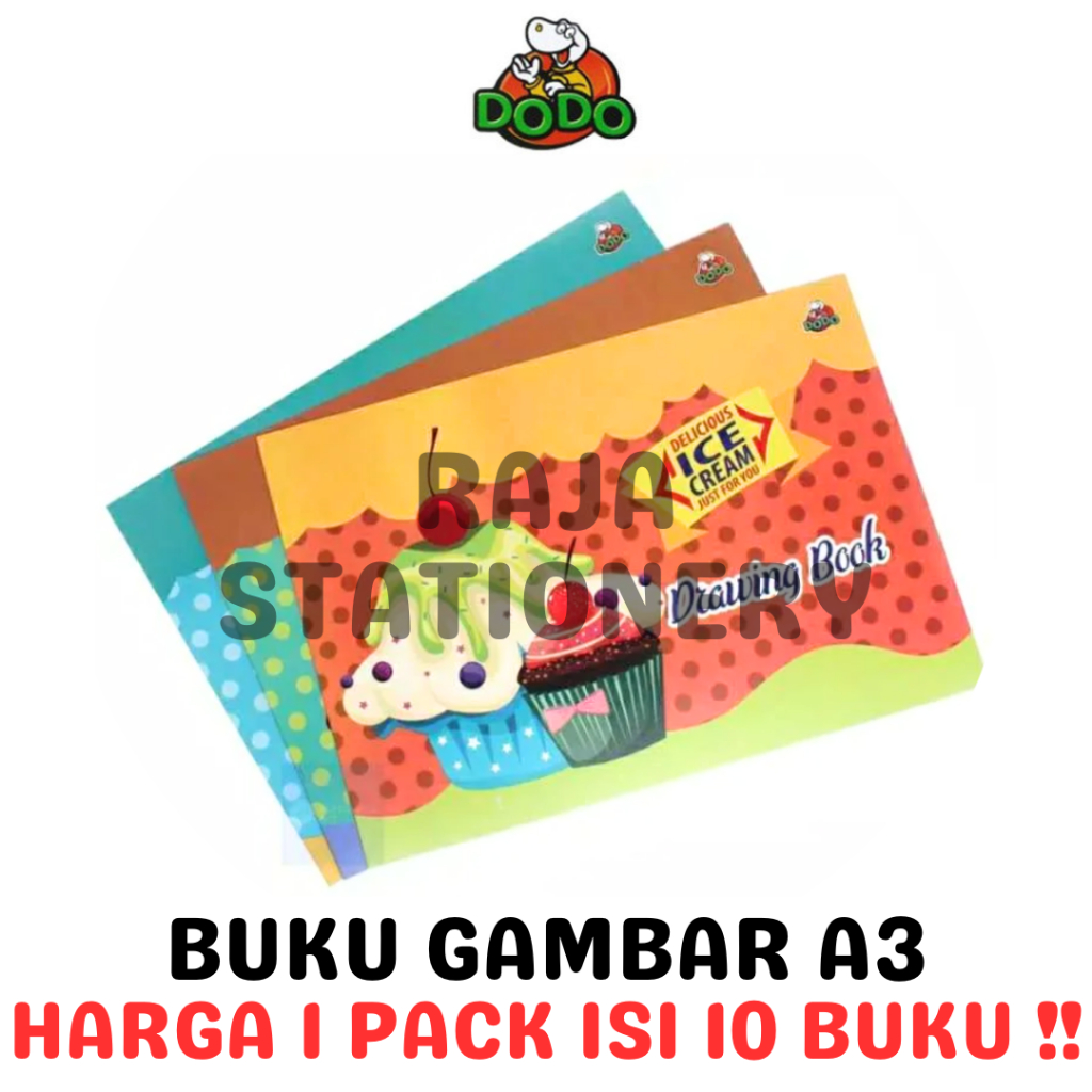 SIDU DRAWING BOOK A3 DODO LARGE A3 DRAWING BOOK DODO CHILDREN BY SINAR DUNIA PACK [10 ชิ้น]