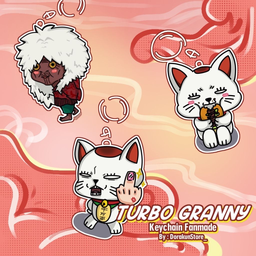 TURBO GRANNY DANADAN KEYCHAIN FANMADE by DORAKUNSTORE