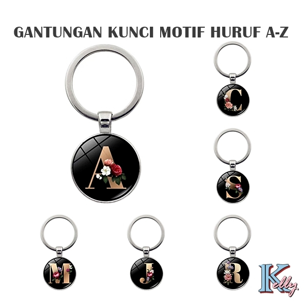 GANTUNGAN [Q47] AZ พวงกุญแจตัวอักษรพวงกุญแจตัวอักษรพวงกุญแจกระเป๋าตัวอักษร