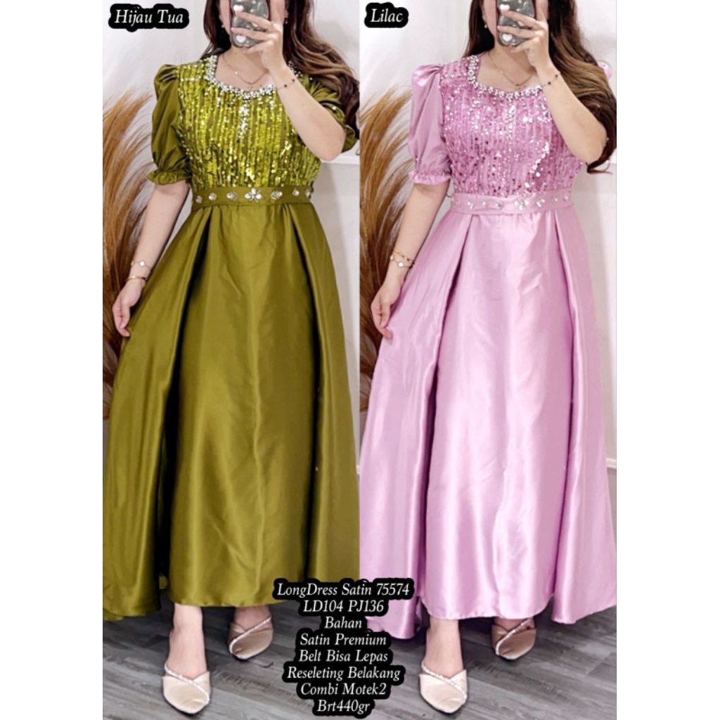 KD75574 PARTY LONGDRESS (REAL PICT)⭐⭐⭐⭐⭐