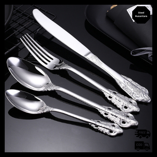 Steel Nusantara - ช้อนและส้อม SUS 304 European Classic – ช้อนและส้อมหรูหรา 999