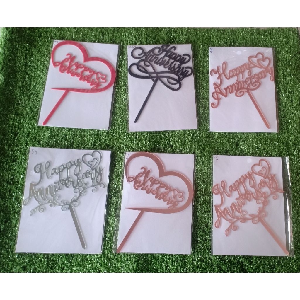 HAPPY ANNIVERSARY CAKE TOPPER (RANDOM)