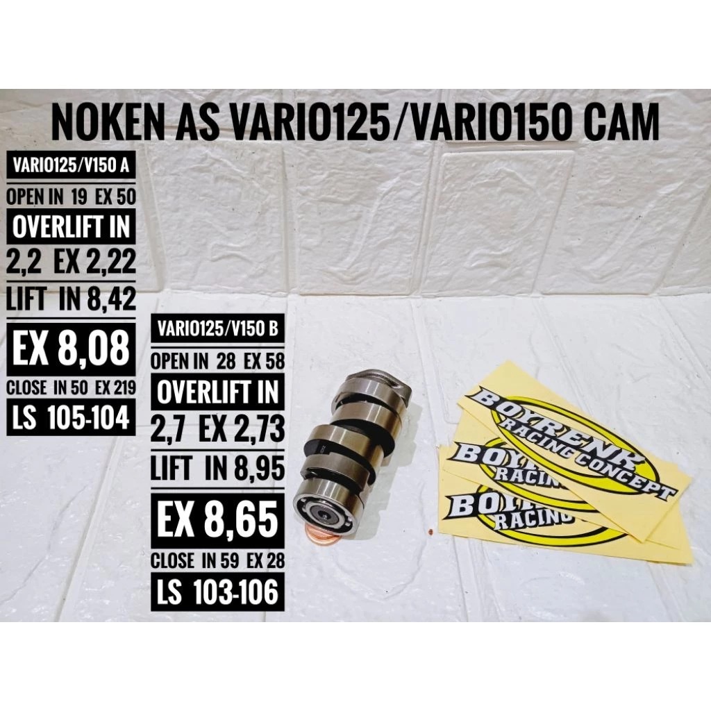 NOKEN AS RACING VARIO 125 / VARIO 150 CAM - OLSHOP BRC