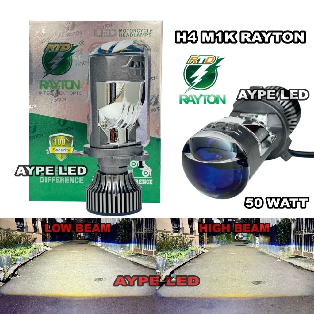 CAHAYA Rayton M1K 50 วัตต์มินิโปรเจคเตอร์ไฟหน้าBilded Flat Double High Beam