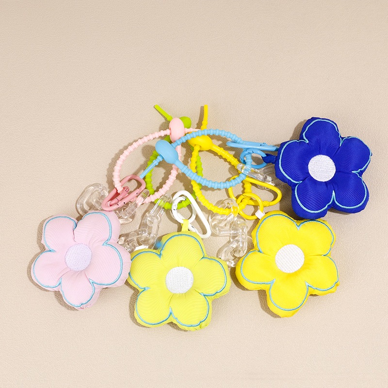 GANTUNGAN Chikoisme Puffy Flower Chess Motif Charm พวงกุญแจเกาหลี Aesthetic Bag & Key Accessories