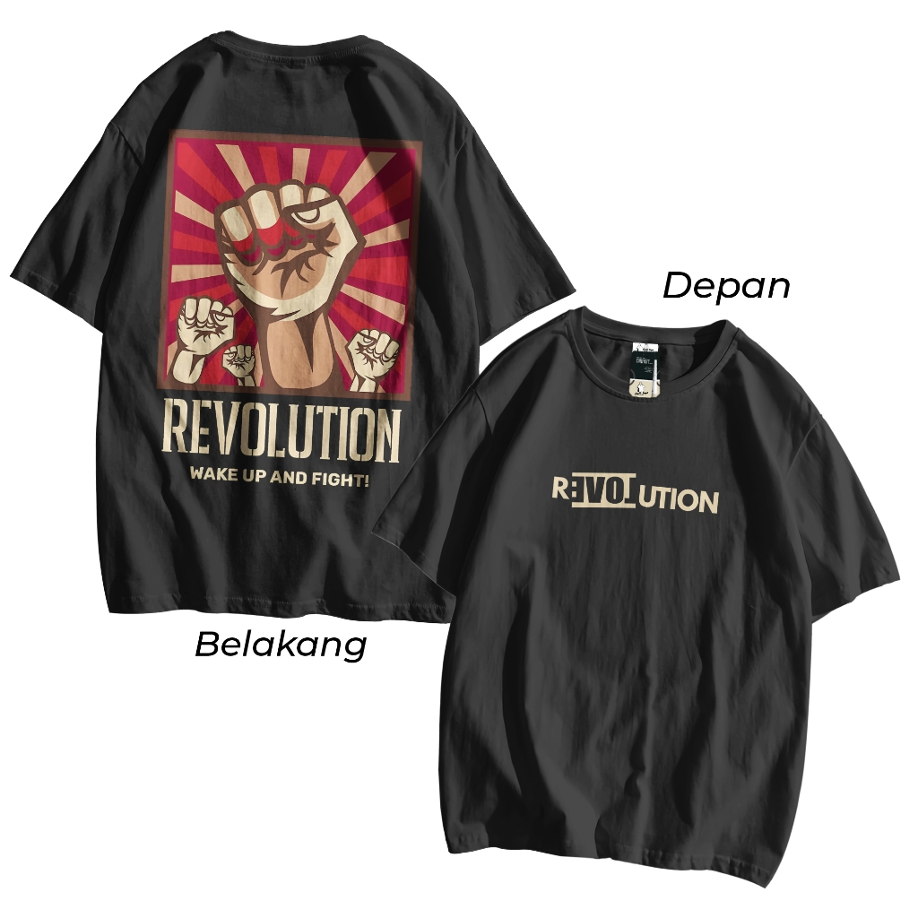 "Revolution" Premium Oversize T-Shirt / Men and Women / Unisex Casual Distro T-Shirt (CS182)