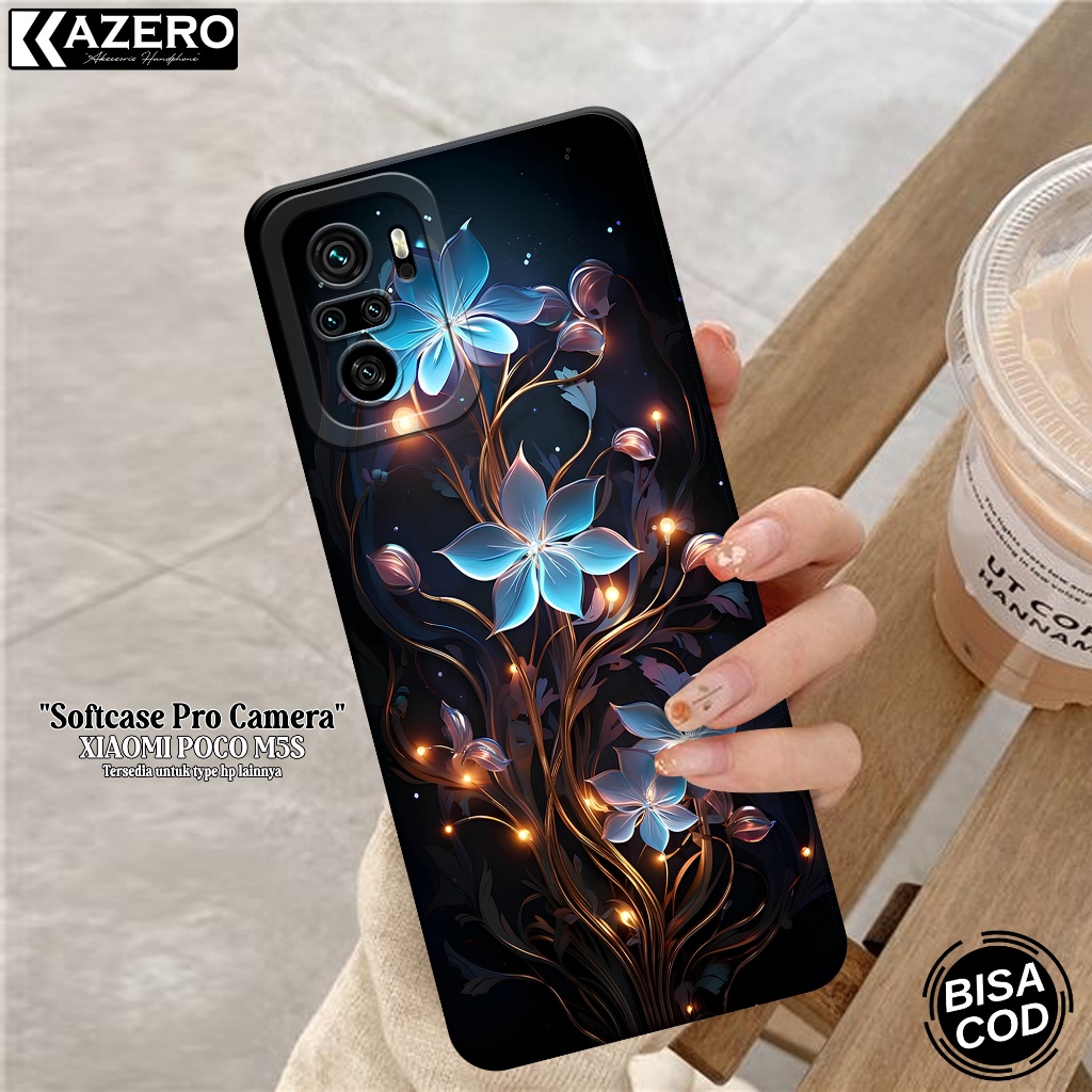 KAZERO - XIAOMI POCO M5S เคสโทรศัพท์ - เคสดอกไม้แฟชั่น - กล้อง Pro - XIAOMI POCO M5S Softcase - เคส 