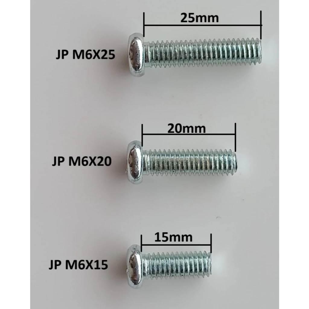 JP bolt 6x15 6x20 6x25 ด้ายเต็ม m6x15 m6x20 m6x25 / JP M6 bolt / Plus ไขควง bolt / ไขควง plus bolt