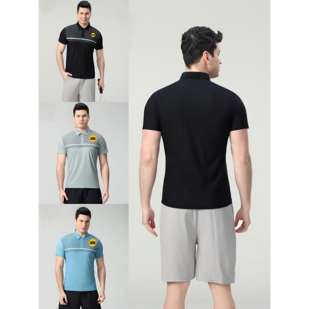 เสื้อโปโลผู้ชายคอปกเสื้อกีฬากอล์ฟเทนนิสแบดมินตัน Padel Outdoor Premium