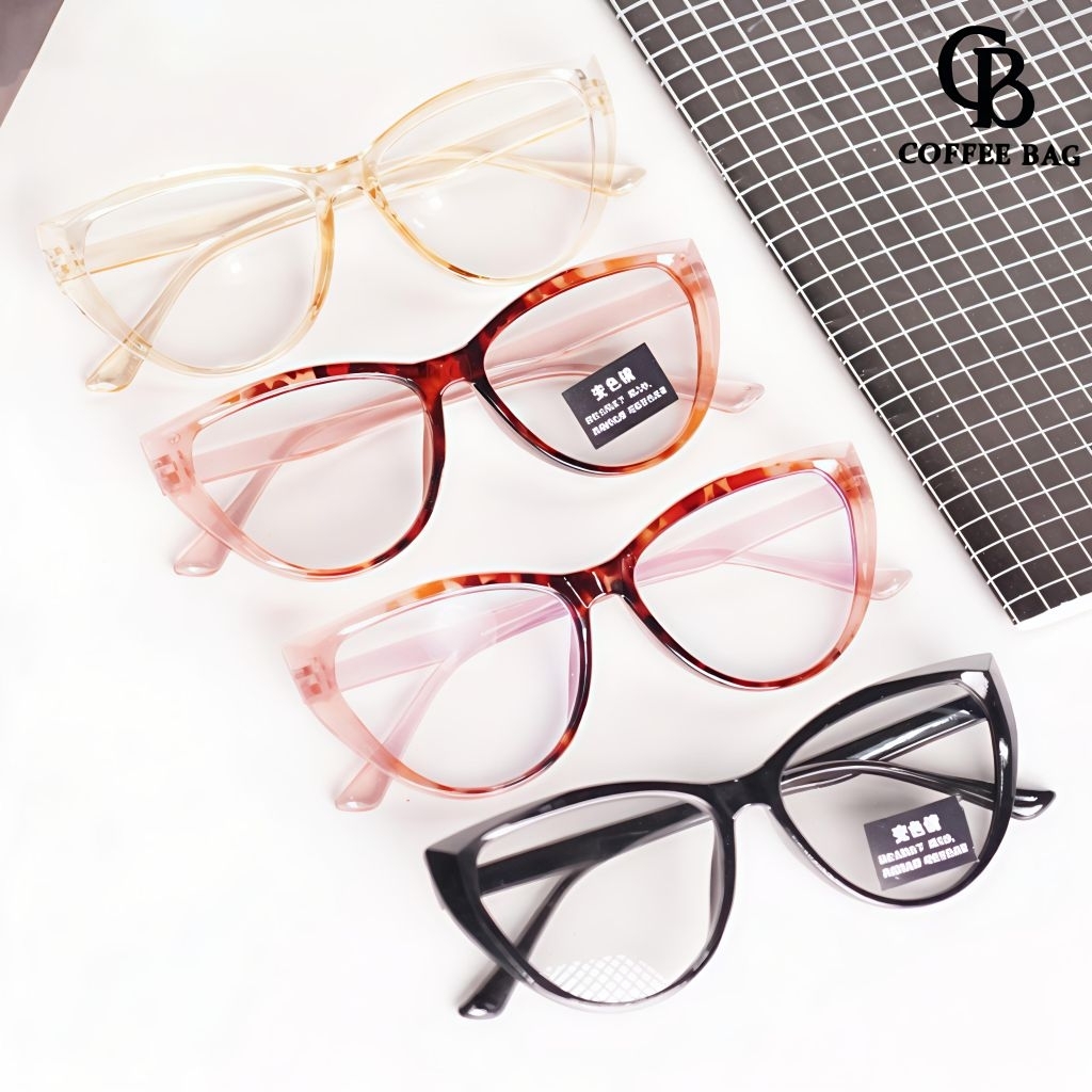 [CB] แว่นตาแมวตาผู้หญิง Photochromic Blueray กรอบป้องกันรังสี-G-1104/05