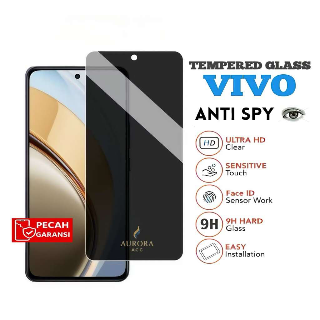กระจกนิรภัย Anti Spy Vivo V50 Lite 4G V50 Lite 5G V40 Lite 4G V40 Lite 5G V40 Se V30 Lite V29e V25 V