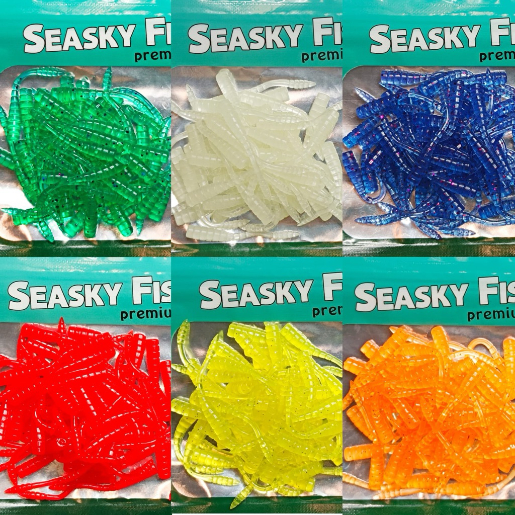 50 ชิ้น SOFTLURE AJING ULTRALIGHT 4.5 ซม., SOFTLURE AJING Bonus HOOK ขนาด 0.4 กรัม