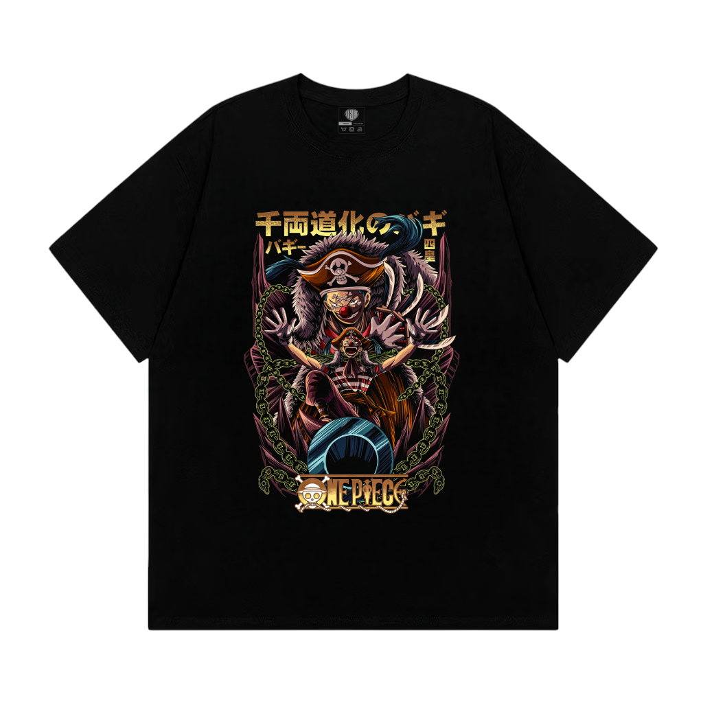 OYB One Piece Buggy เสื้อยืดอะนิเมะเสื้อยืดแขนสั้นผู้ชายและผู้หญิง