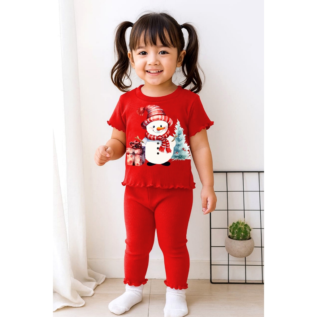 เมราห์ ชุดสูทคริสต์มาสสีแดงสําหรับเด็กผู้หญิงอายุ 1 2 3 4 5 ปี
