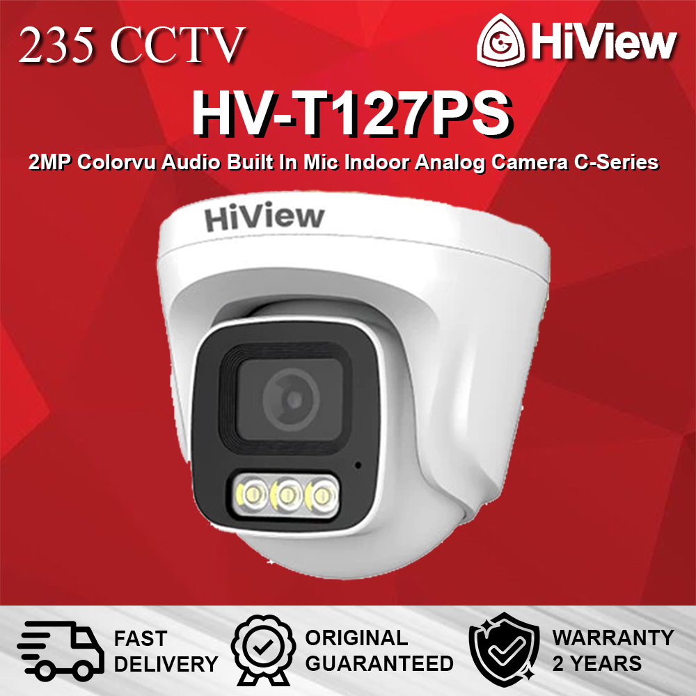 HIVIEW HV-T127PS 2MP Cctv Colorvu เสียงในตัวป้อมไมค์ กล้องอะนาล็อกในร่ม C-Series