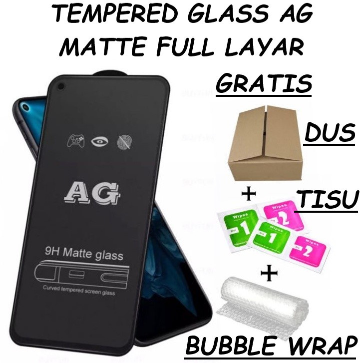 LAYER TEMPERED GLASS AG MATTE VIVO Y72 5G Y52 Y52S Y31 Y22 ANTI OIL/ANTI GLARE FULL COVER SCREEN