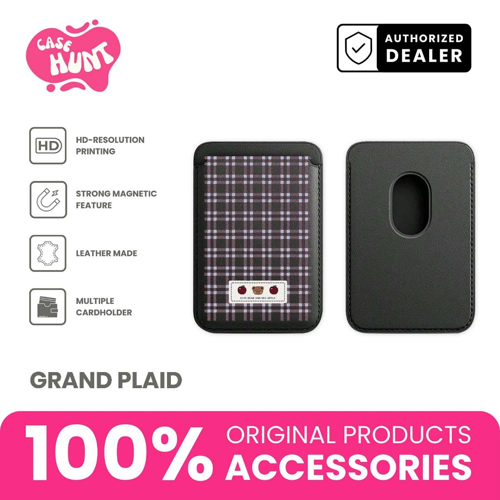 Magnetic Cardholder Case Hunt Cool Aesthetic Checkred Pattern Simple Design Magsafe Accessories iPho