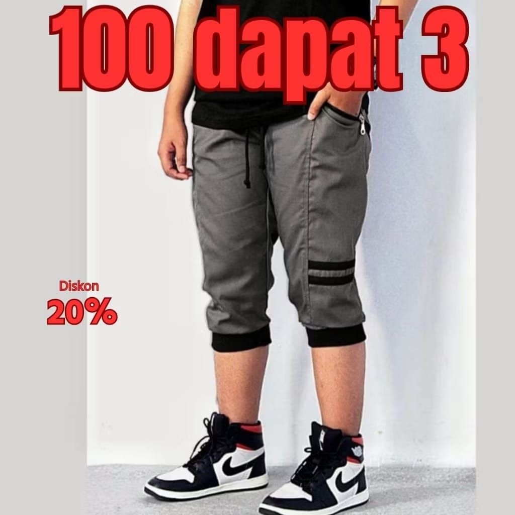 100 THOUSAND GET 3 PCS Jogger Shorts 3/4 Jogger Pants