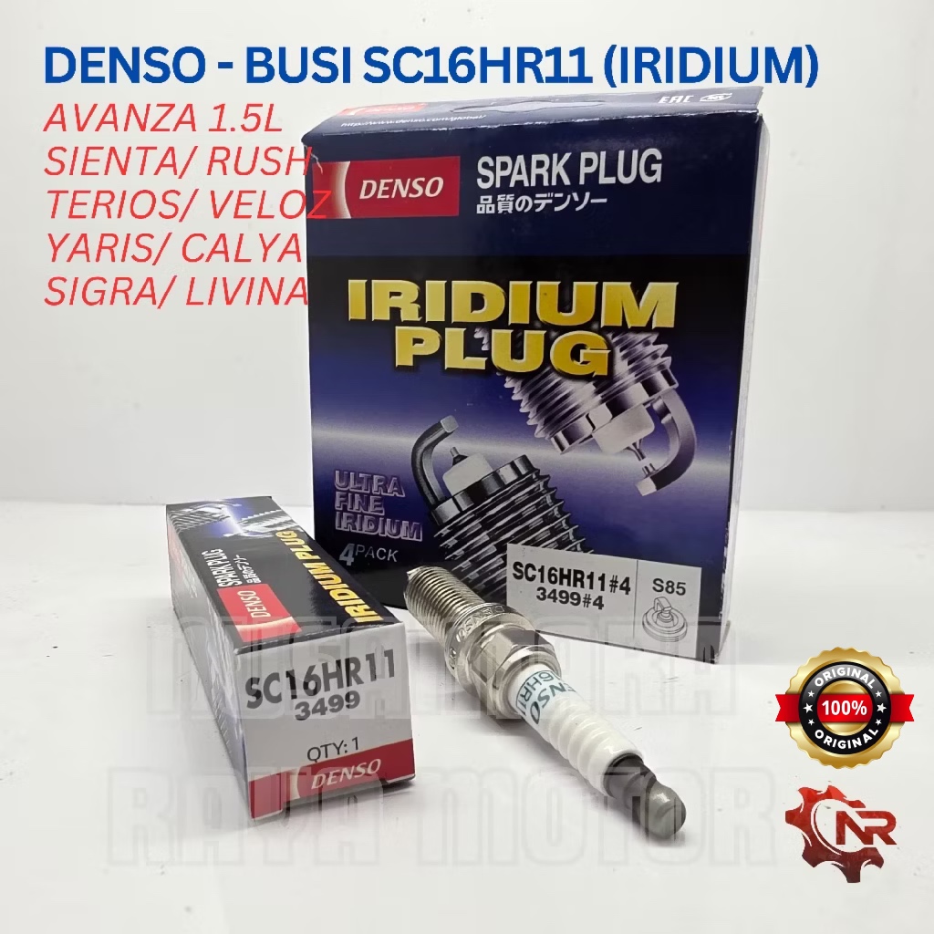 DENSO SC16HR11 (IRIDIUM) - Avanza/ Veloz/ Sienta/ Rush/ Terios/ Yaris/ Calya/ Livina Spark Plug (SC1
