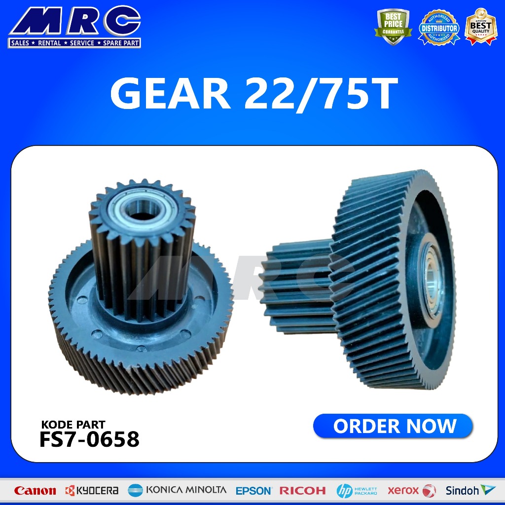 เกียร์ 22/75T Canon IR5000/6000/5020/6020 (Pineapple Gear) สีดํา
