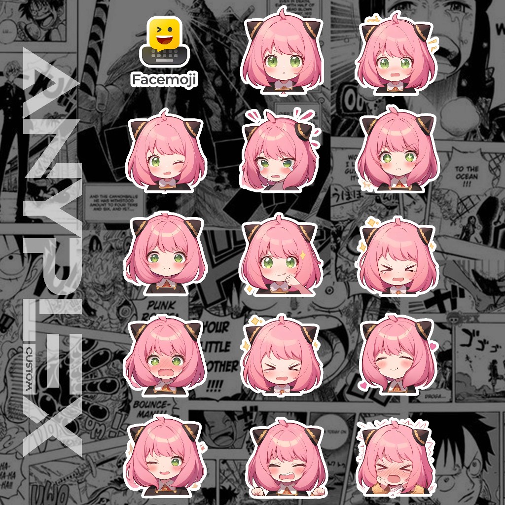 CUTE ANIME EMOJI STICKER PACK