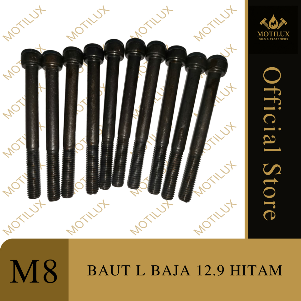 STEEL L-BOLT 12.9 M8 สีดํา