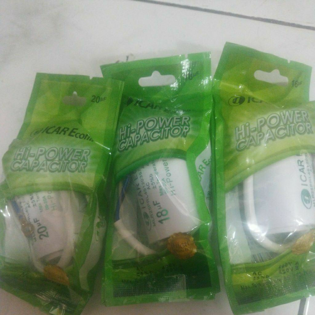 หมวกไอคาร์ 16uf/18uf/20uf 450v ตามรูปถ่าย