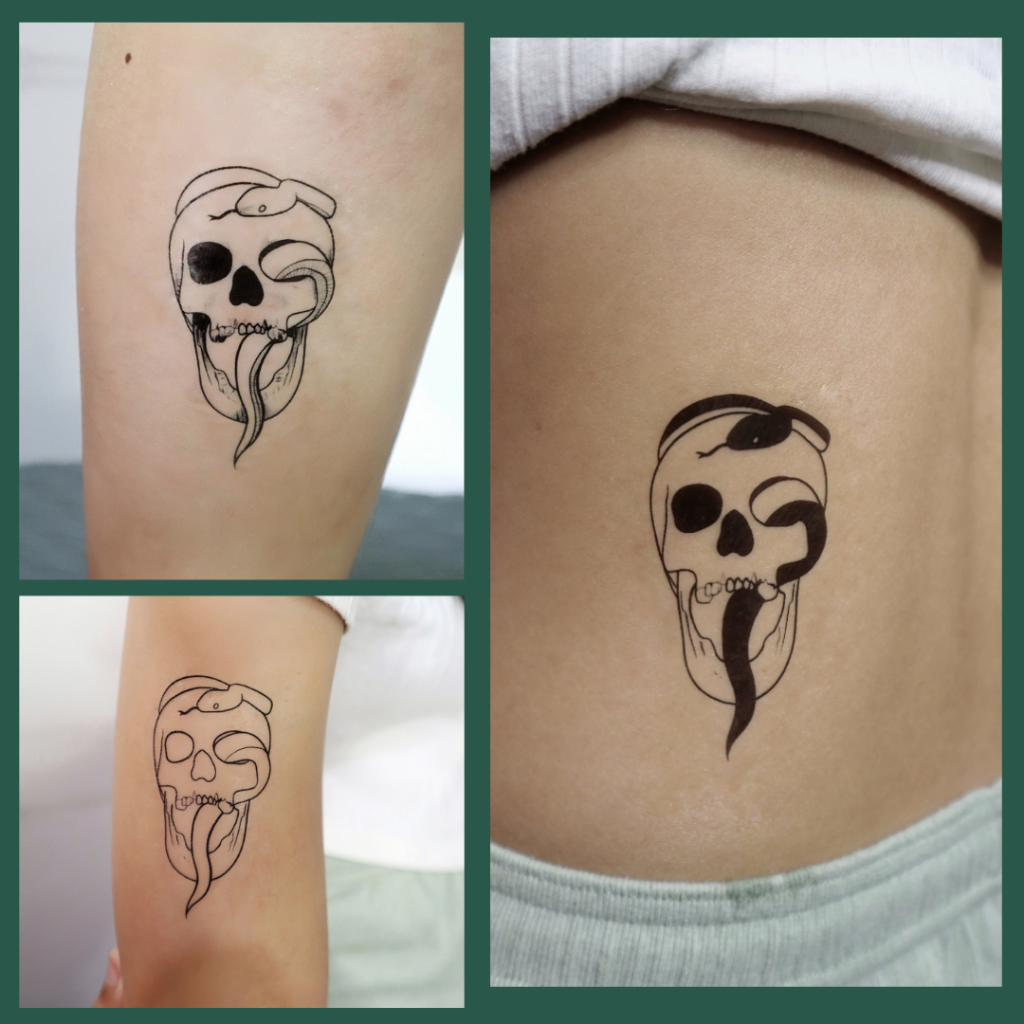 LOKAL [ผลิตภัณฑ์ท้องถิ่น] BUNDLING ARTISTIC SNAKE SKULL TEMPORARY TATTOO | สง่างาม สง่างาม สง่างาม |