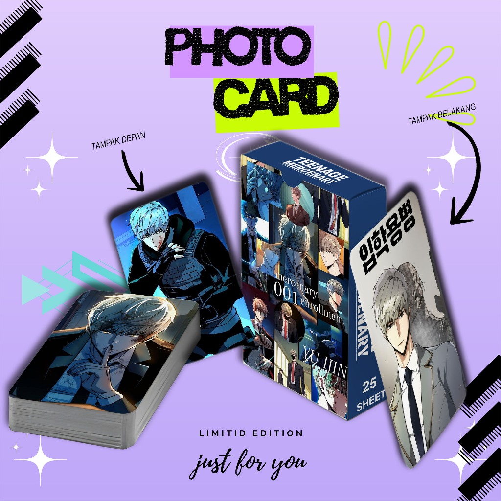 ชุดรูปถ่าย YU IJIN MANHWA TEENAGER MERCENARY PREMIUM 25 แผ่นฟรีกล่อง