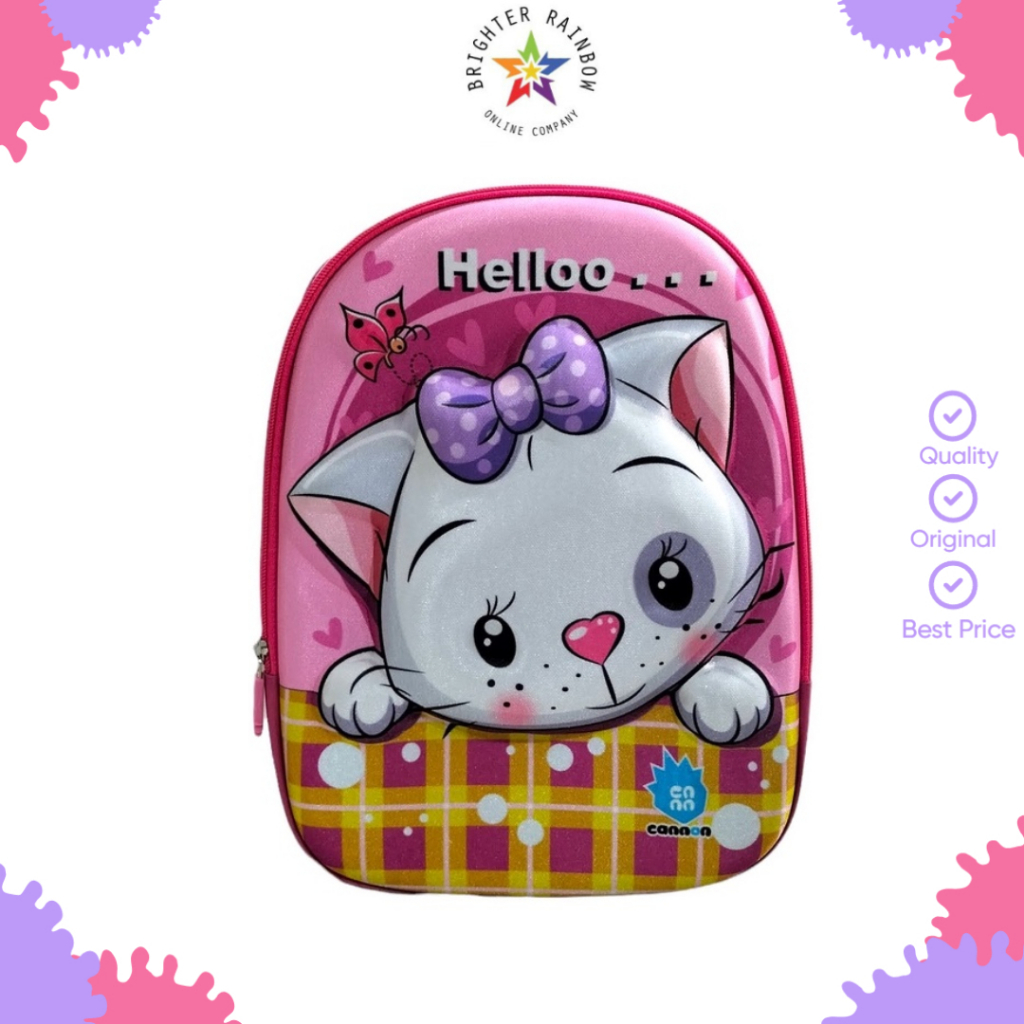 CANNON 7177 กระเป๋า ใหม่ล่าสุด KINDERGARTEN SCHOOL BACKPACK ลายนูน