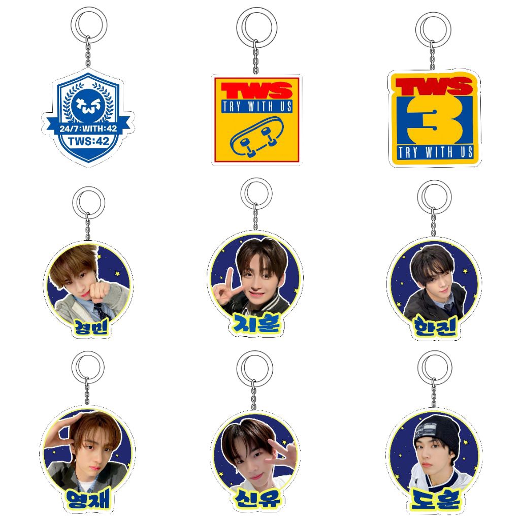 GANTUNGAN TWS ACRYLIC KEYRING / KPOP BOYBAND TWS KEYCHAIN